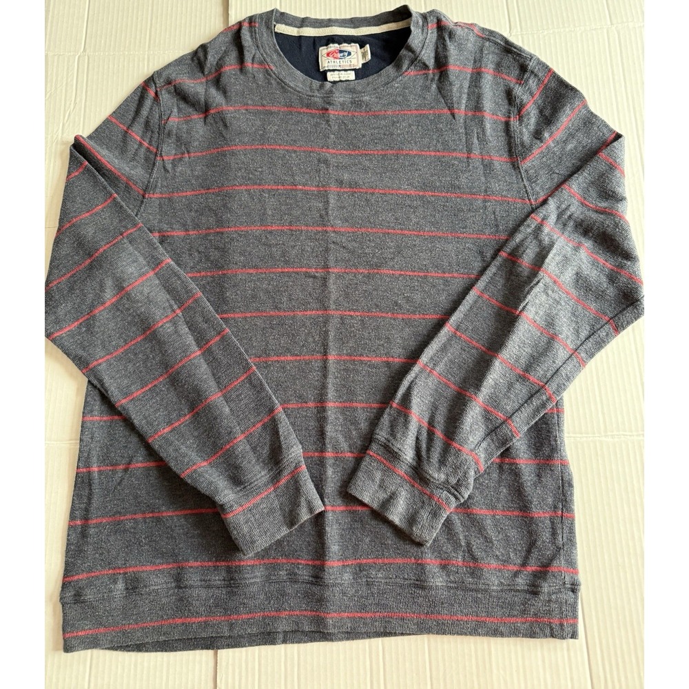Grayers Men's Gray  Red Striped Sweater Large